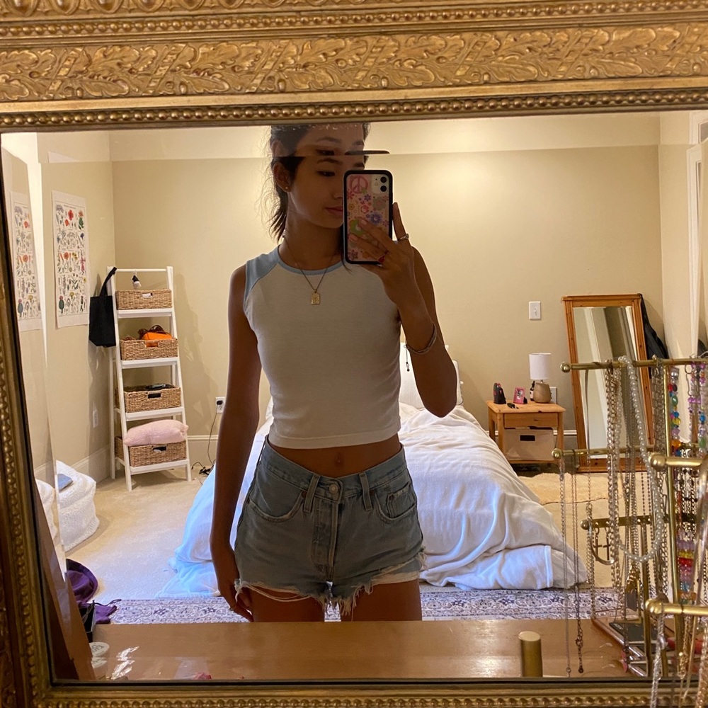 tank top blue baseball top